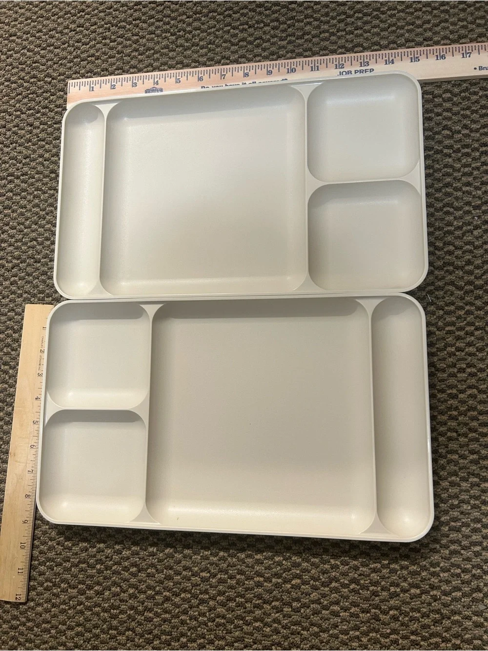 Tupperware Cream Plastic Tray with Embossed Logo